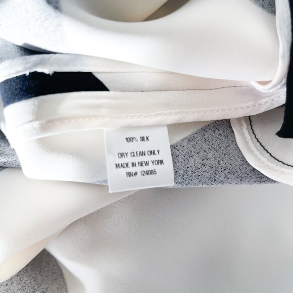 Lisa Perry Black and White Swirl Stripe Maxi Dress Gown Silk - Picture 16 of 16